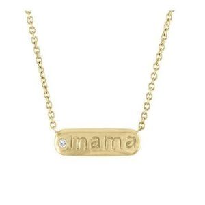 Amulet 5MM Letter 14K (or 18k upon request) Yellow Gold MAMA Necklace